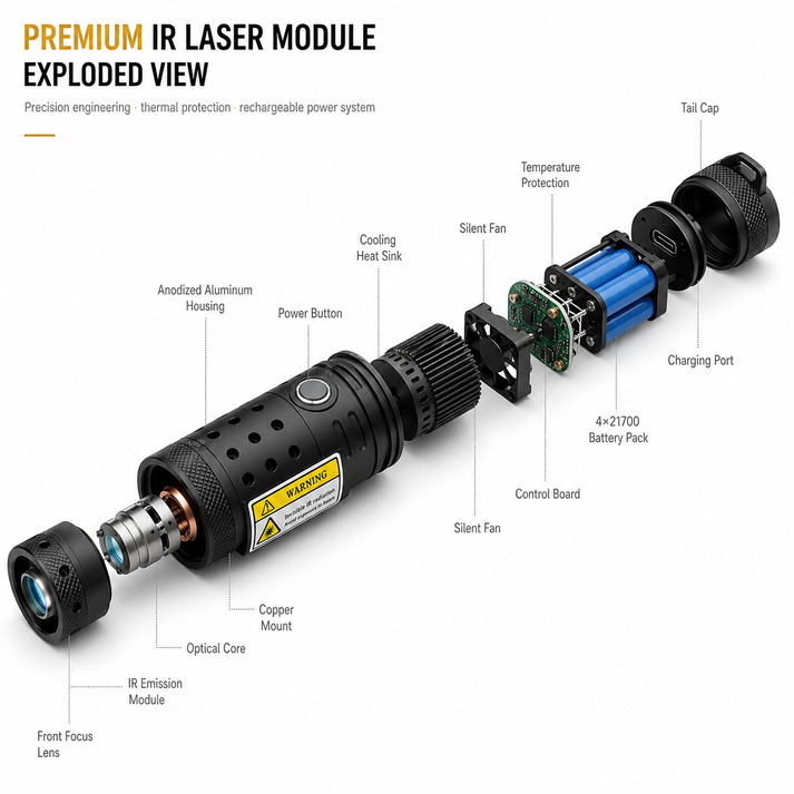 🔥2026 New Design 120W 900-1100NM Powerful IR Laser Pointer